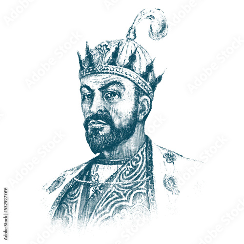 Timur, Turkish-Mongolian soldier and commander, founder of the Timurid Dynasty. Timur engraving illustration. photo