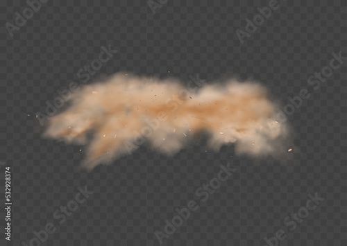 Dust sand cloud dirt air vector smog transparent element. Dusty smoke cloud design