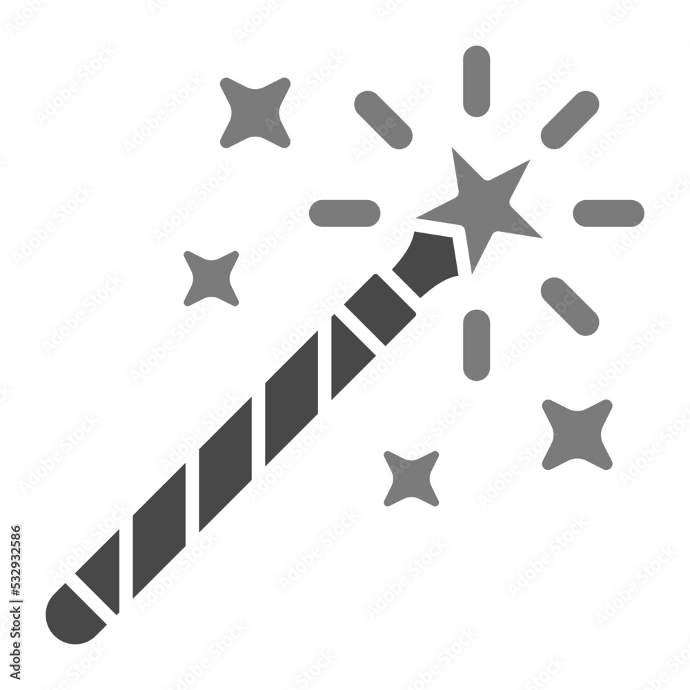 Magic Wand Greyscale Glyph Icon Magic Wand Greyscale Glyph Icon