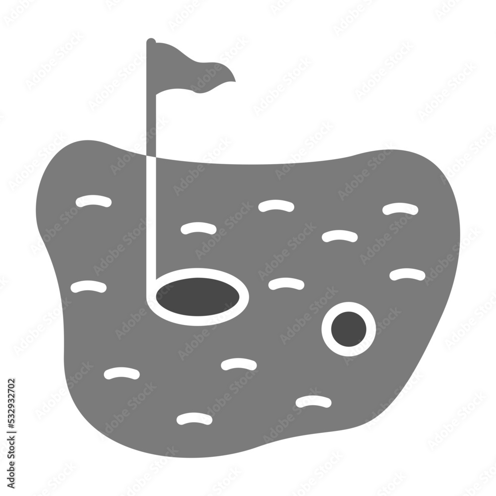 Golf Ground Greyscale Glyph Icon Golf Ground Greyscale Glyph Icon