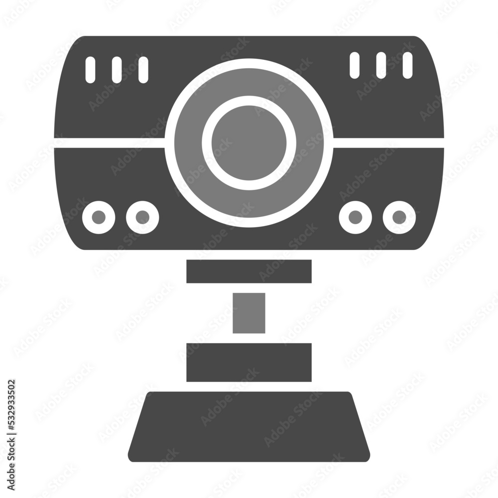 Fototapeta premium Webcam Greyscale Glyph Icon