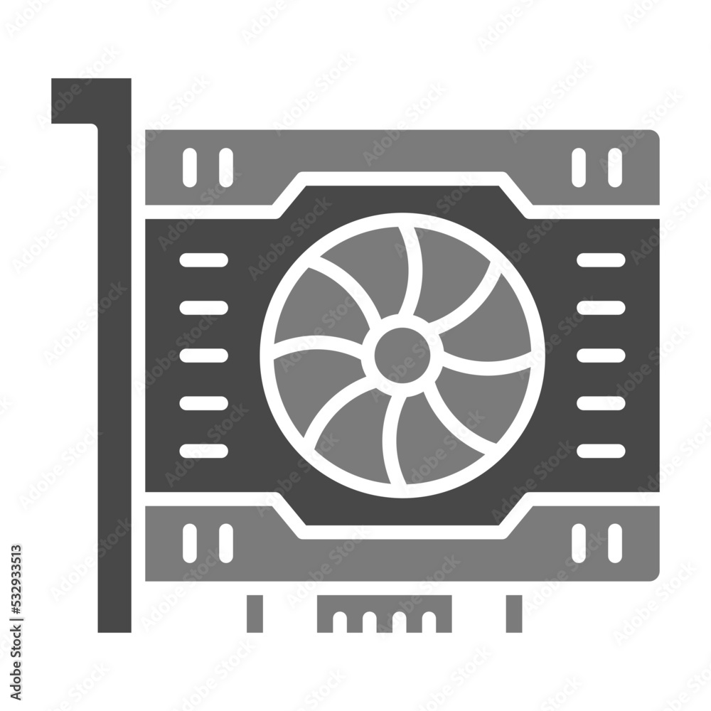 Vga Card Greyscale Glyph Icon Vga Card Greyscale Glyph Icon