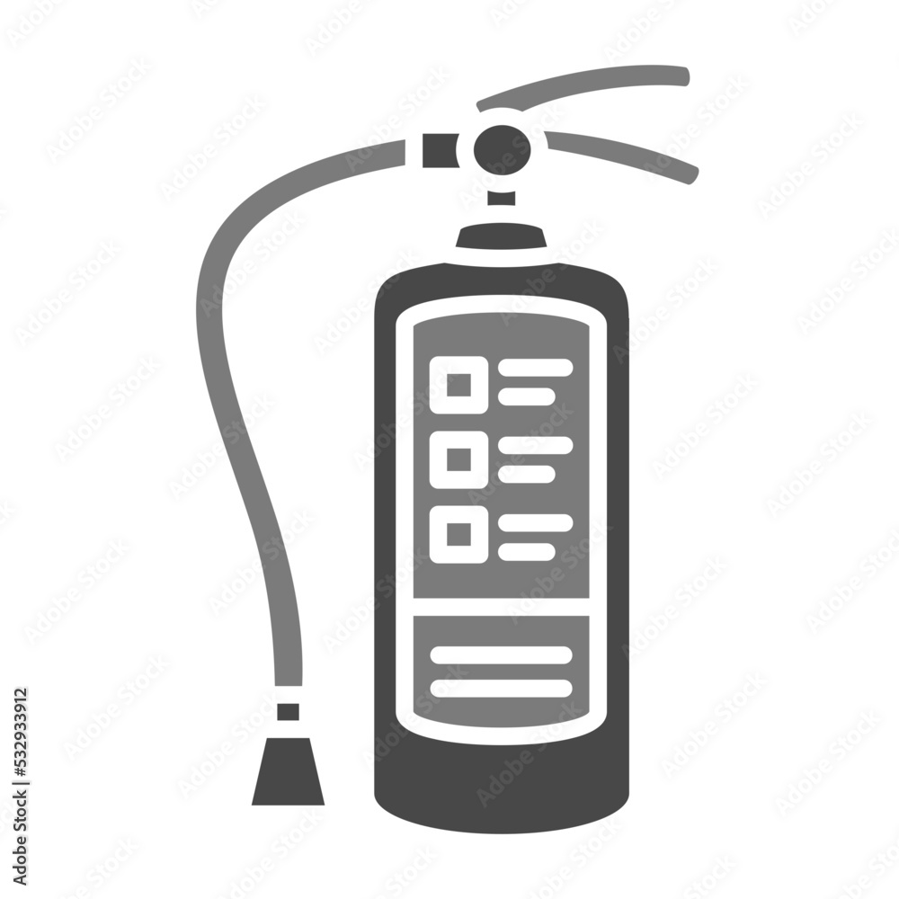 Fire Extinguisher Greyscale Glyph Icon Fire Extinguisher Greyscale Glyph Icon