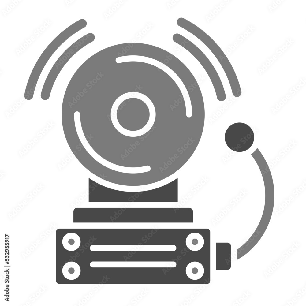 Firefighter Bell Greyscale Glyph Icon Firefighter Bell Greyscale Glyph Icon