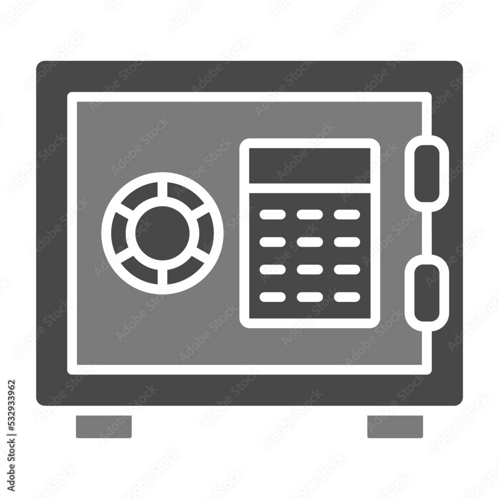 Safe Box Greyscale Glyph Icon Safe Box Greyscale Glyph Icon