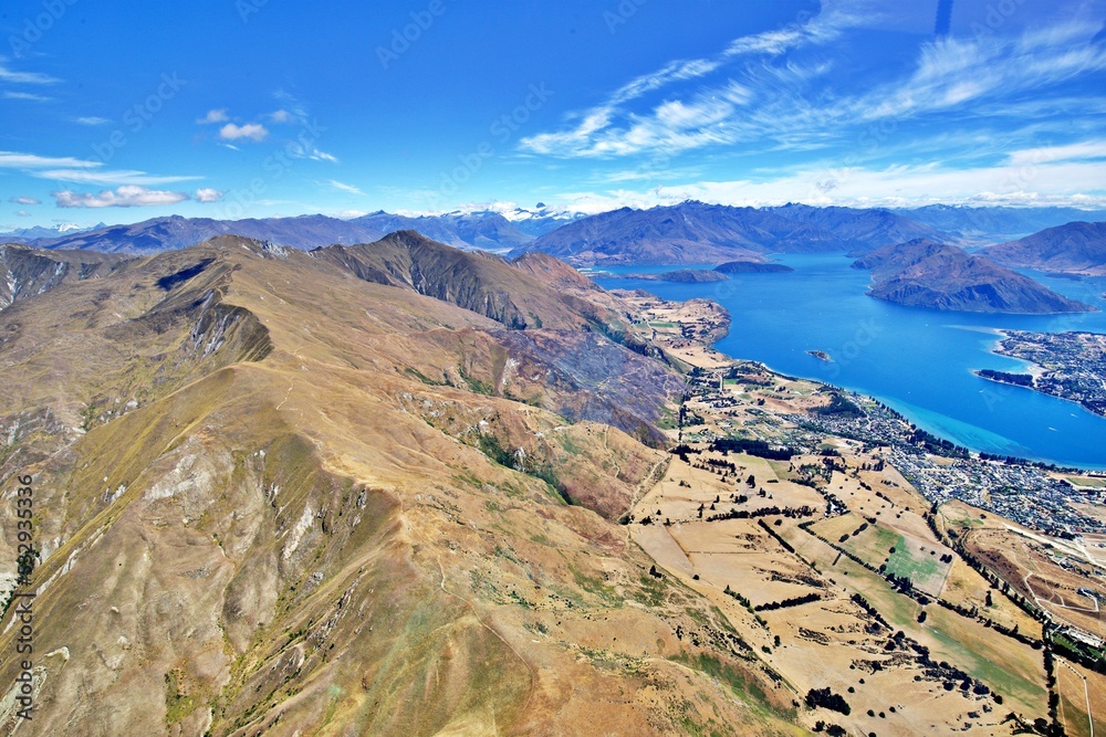 Luftaufnahme von Lake Wanaka in Neuseeland