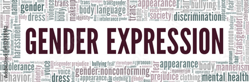 Gender Expression word cloud conceptual design isolated on white background.