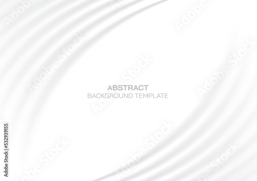 Abstract lighting curve shape as a frame with white background. Wave white color cover with blank space at center.