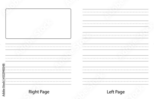 Primary notebook pages, Paper grid background vector eps10.