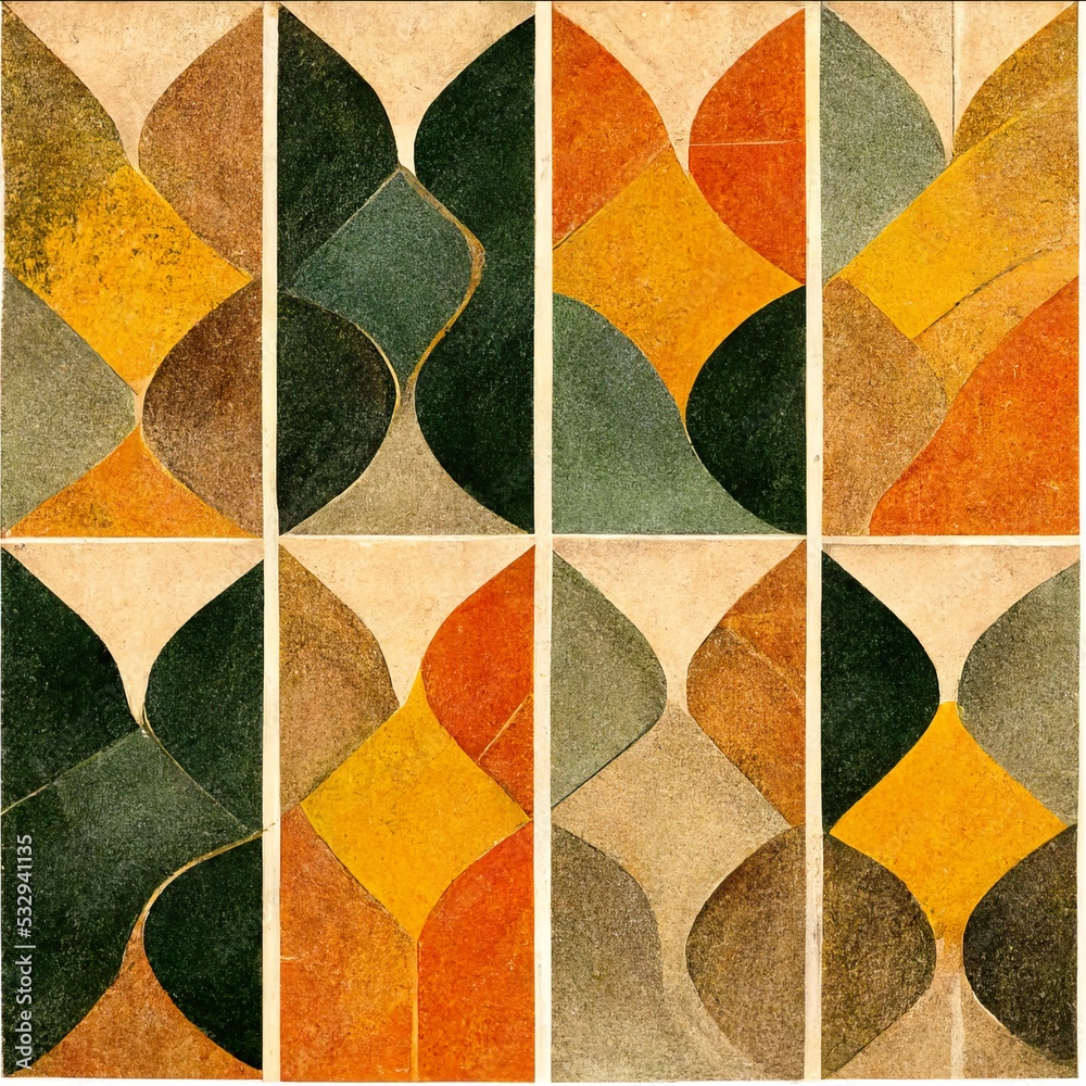 Art Deco style design geometric seamless pattern earthy colors ornamental wallpapers fashion print elegant rich modern oriental classic royal stylish monochrome textile