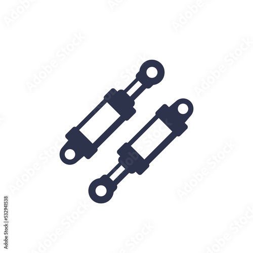 Hydraulic cylinders icon, pneumatic equipment vector