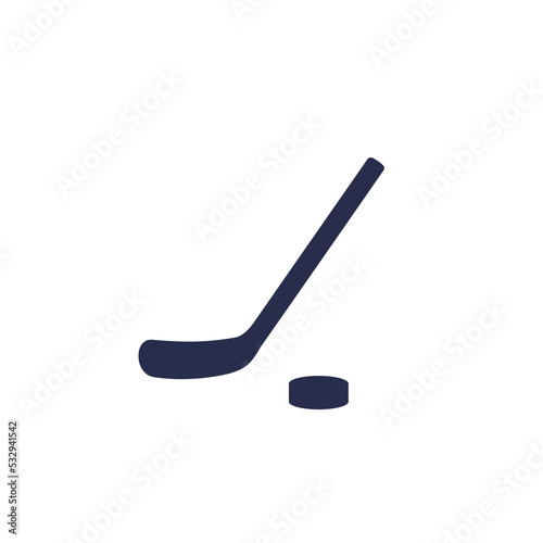 Ice hockey icon with a stick