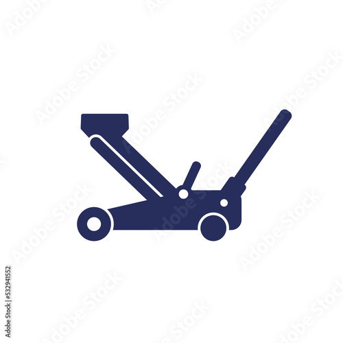 hydraulic car jack icon on white