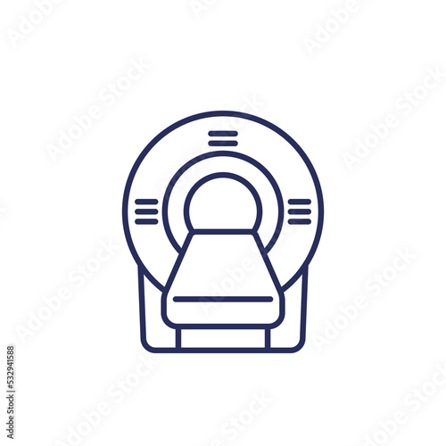 MRI scanner line icon on white