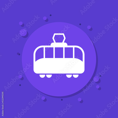 tram vector icon, side view