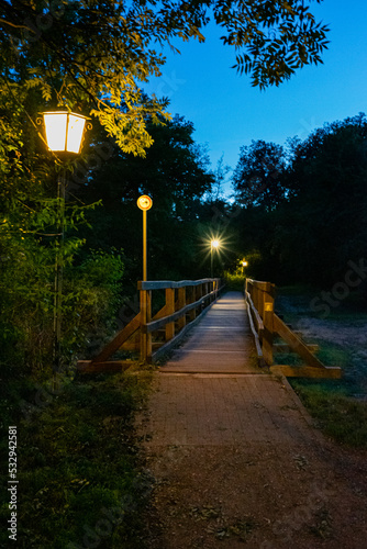 Wooden Bridge at night
