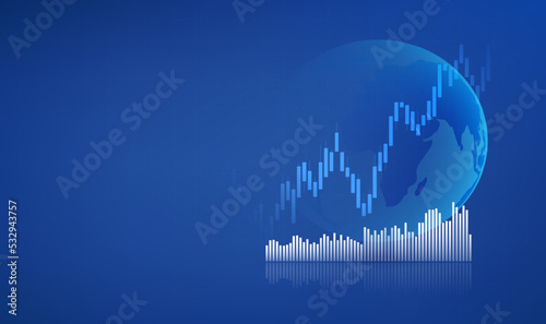 World business graph or chart stock market or forex trading graph in graphic concept suitable for financial investment.