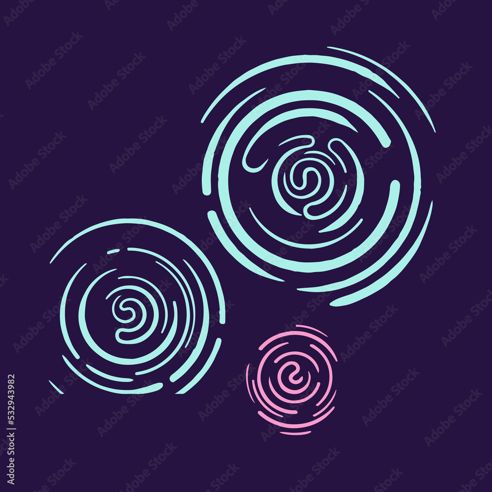 Fingerprint touch identification symbols, hand drawn vector