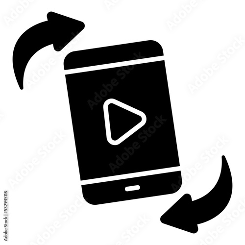 Creative design icon of mobile tilting