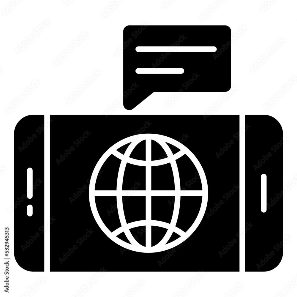 Vector design of mobile global chat Vector design of mobile global chat