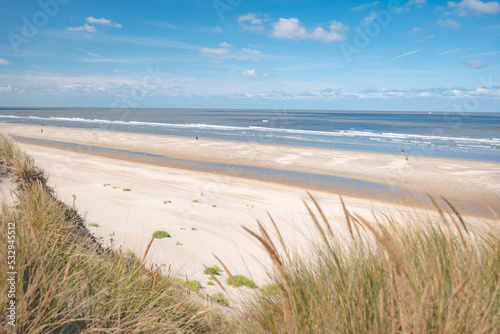 landscape dunes  with sky and clouds and beach