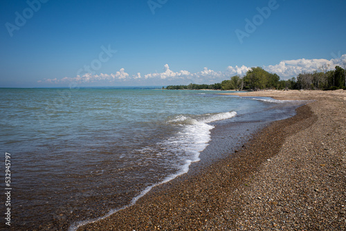 The lake shore on Presque Isle, Lake Erie, Pennsylvania. photo