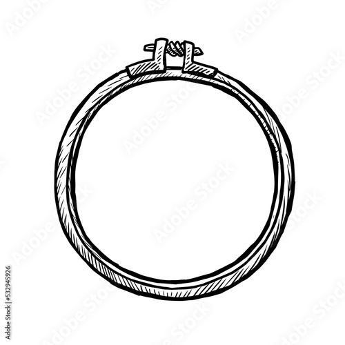 wooden embroidery frame vector illustration on white background