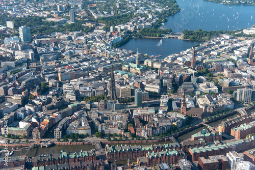 Hamburg, Germany and Suburbs frome above