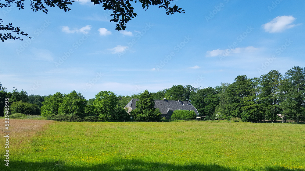 Typical rural landscape of Dutch province North Brabant