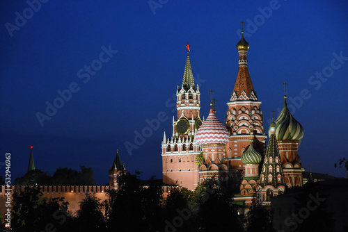St Basil cathedral and Moscow Kremlin at night