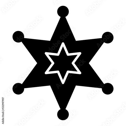 Sheriff badge icon in trendy vector design 