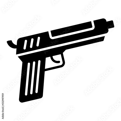 solid design icon of gun