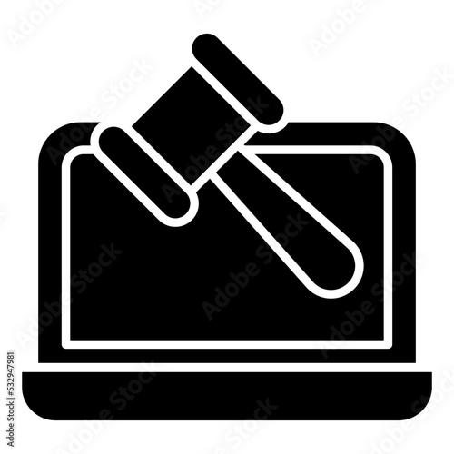 An editable design icon of online auction