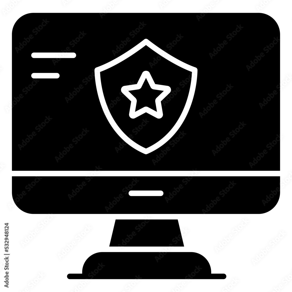 Conceptual solid design icon of online police Conceptual solid design icon of online police