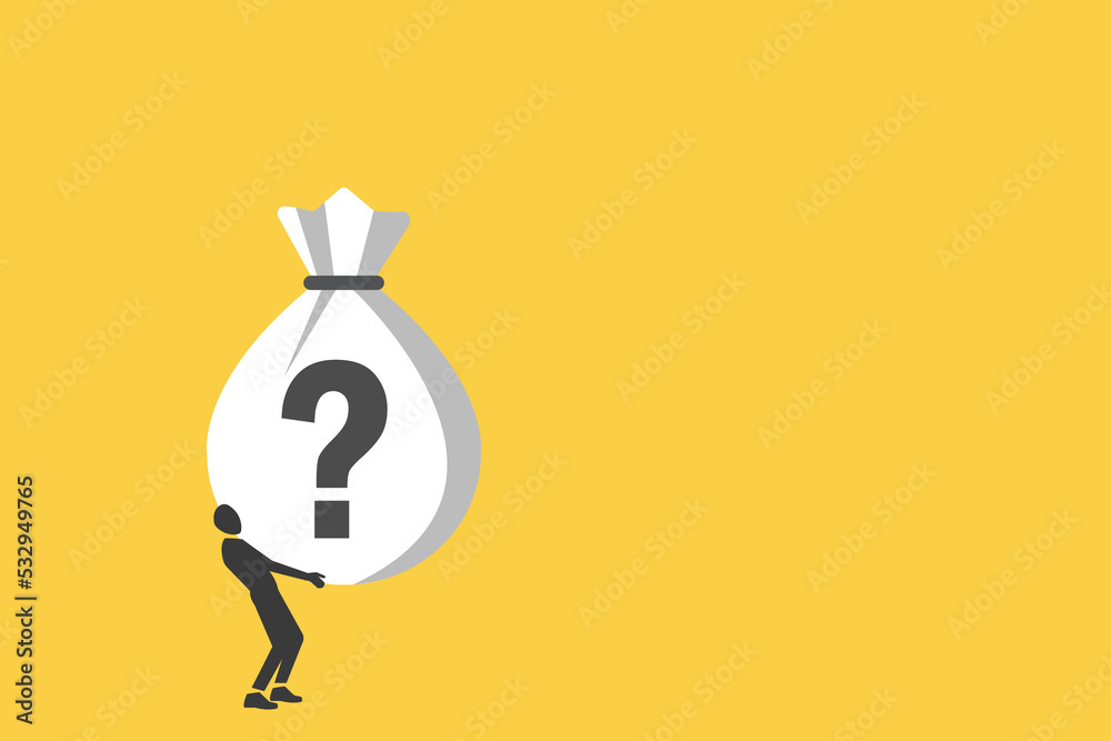 businessman carry big bag with question mark sign. Stock Vector Adobe Stock