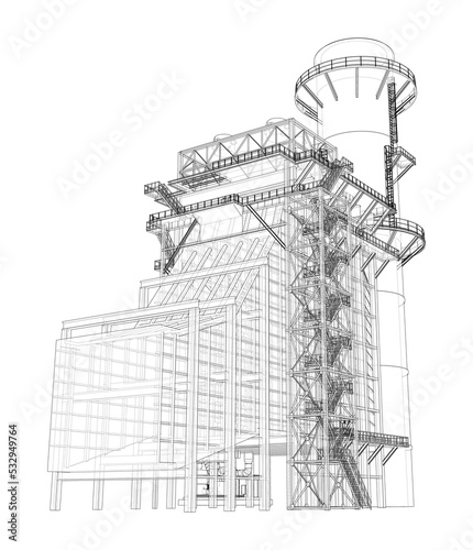 Industrial equipment. Vector rendering of 3d