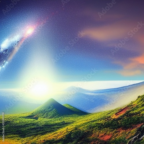 a dream of a distant galaxy beautiful happy picturesque charming organic exotic landscape