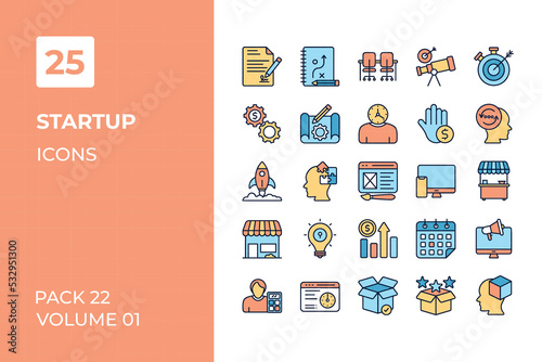 Startup icons collection. Set vector line with elements for mobile concepts and web apps. Collection modern icons.