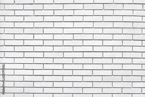 White brick wall texture. Whitewashed brickwork. Grunge light gray background