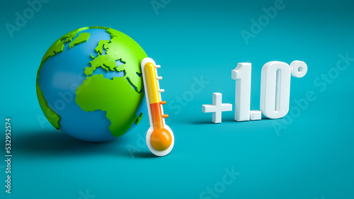Erderwärmung - Klimawandel - Zeit zu handeln - 1,0 Grad