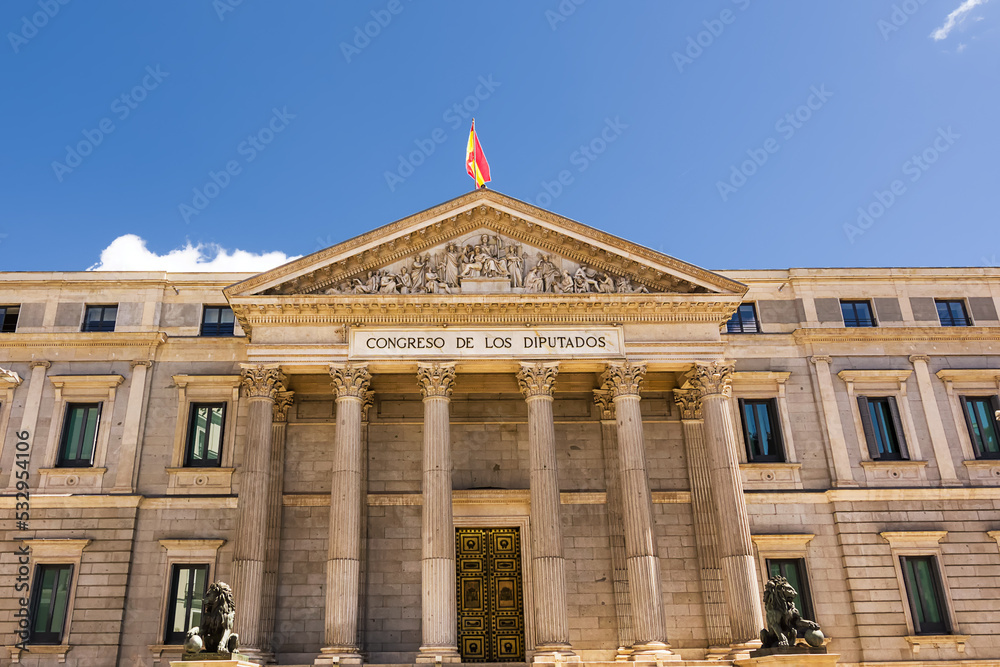 Palace of Deputies in Madrid (translation: congress of deputies)