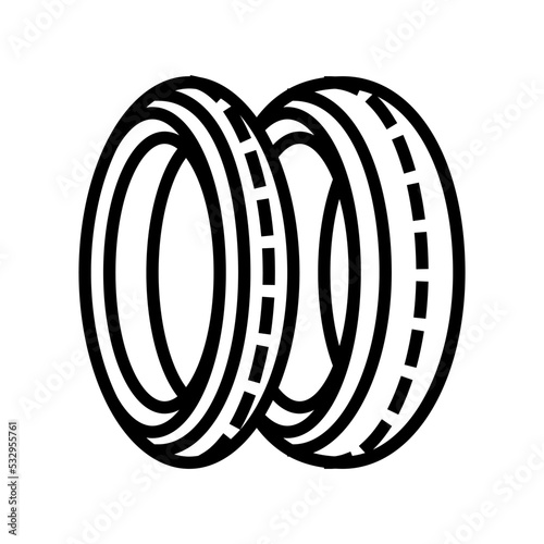 tire motorcycle accessory line icon vector. tire motorcycle accessory sign. isolated contour symbol black illustration