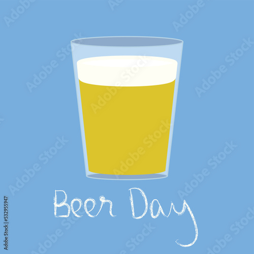 Vector. Ilustración colorida para el día de la cerveza en inglés. Redes sociales, bares, restauración, web.