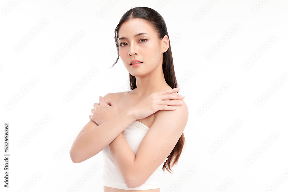 Beautiful young asian woman with clean fresh skin on white background, Face care, Facial treatment, Cosmetology, beauty and spa, Asian women portrait. Beautiful young asian woman with clean fresh skin on white background, Face care, Facial treatment, Cosmetology, beauty and spa, Asian women portrait.