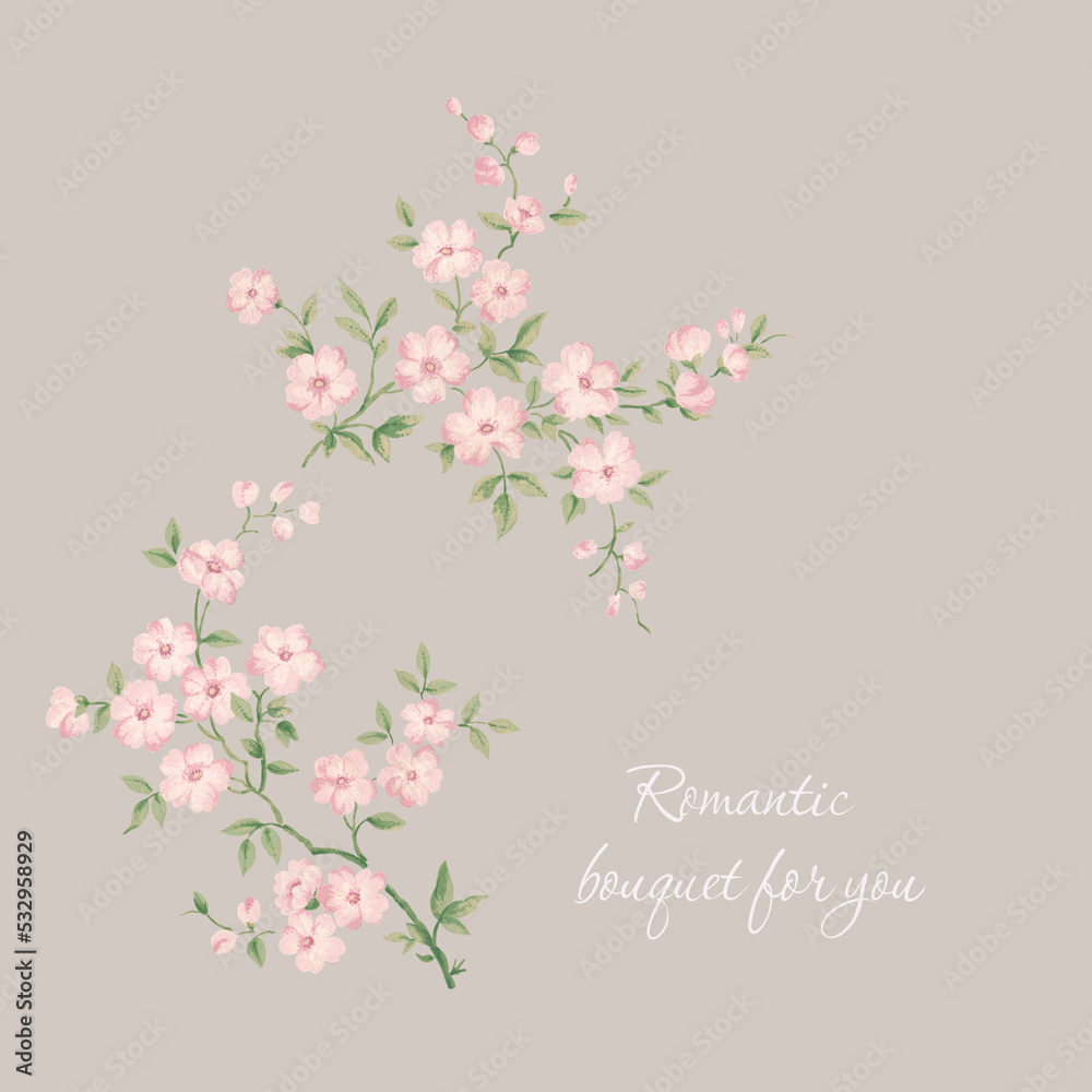 Greeting card with flowers, can be used as invitation card for wedding, birthday and other holiday and summer background Greeting card with flowers, can be used as invitation card for wedding, birthday and other holiday and summer background