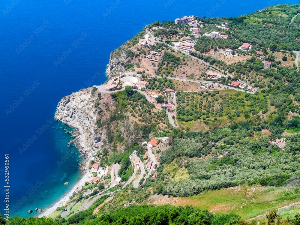 landscape of the Calabrian coast in Italy