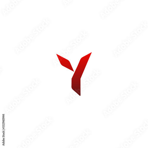 Y Letter vector line logo design. Creative logotype icon symbol.