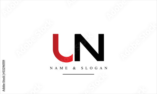 UN, NU, U, N abstract letters logo monogram