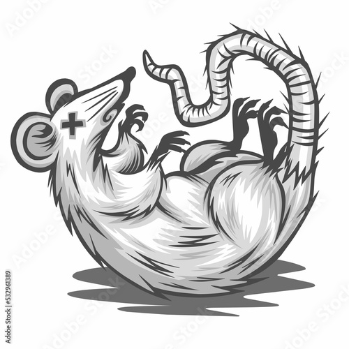 Vector illustration of dead rats