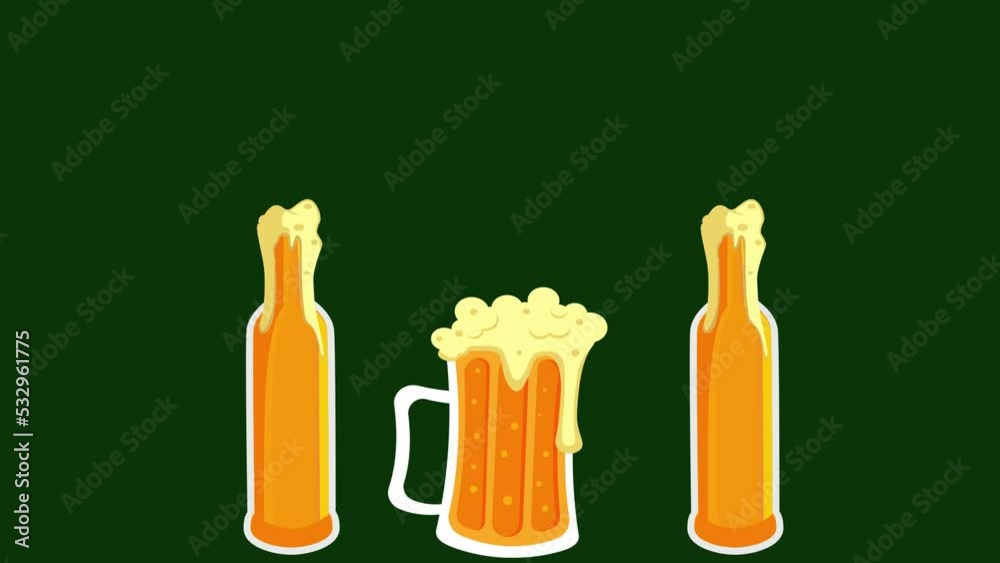 octoberfest beer festival with glass of beer with foam, pretzel loaf and wheat ears for october fest holiday